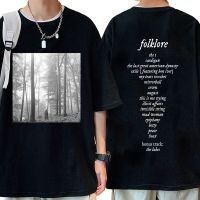 Taylor T เสื้อเพลงอัลบั้ม Folklore พิมพ์เสื้อยืดแขนสั้นลูกเรือคอเสื้อยืดคุณภาพสูง Soft Premium 100% Cotton Tees TOP