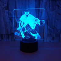 2020 Ice Player 3D Light Hockey Player Colorful Touch 3D Visual Light Creative Gift Atmosphere 3D Small Table Lamp