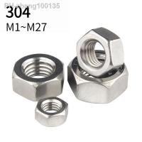 1/2/5/10/20/50pcs 304 A2-70 Stainless Steel Hex Hexagon Nuts Right Tooth Nuts Right Hand Thread Hex Nut M1 M27