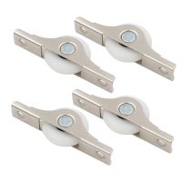 ♧❒▥ 4pcs Double Convex Sliding Door Roller Cabinet Door Sliding Wheel for Home Closet Wardrobe Door