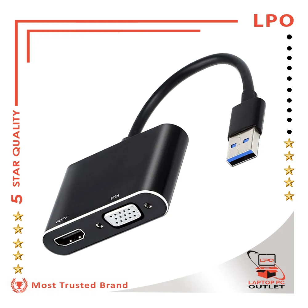 fugl sovende manuskript LPO Video Adapter USB to HDMI + VGA Adapter USB 3.0 to HDMI Converter 1080P  HDMI and VGA | Lazada PH