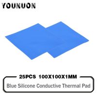 25 Pieces 100x100x1mm Silicone Thermal Pad CPU  Gasket Notebook Computer Graphics Card Heat Dissipation Thermal Pad Heatsinks