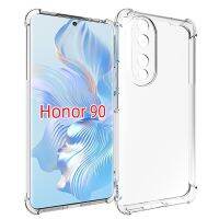 สำหรับ Honor 90เคสมือถือโปร่งแสงเคสกันกระแทกนิ่มซิลิโคนสี่มุม TPU ป้องกันทุกสัดส่วนทนต่อการตก