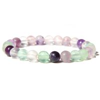 Rainbow Flash Fluorite Bracelet Women Healing Balance Energy Polished 8 mm Natural Stone Beads Yoga Friendship Bracelets Male