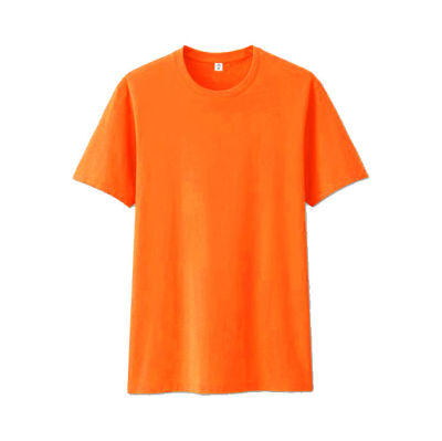 Tatchaya เสื้อยืด คอตตอน สีพื้น คอกลม แขนสั้น orange (สีส้ม) Cotton 100%