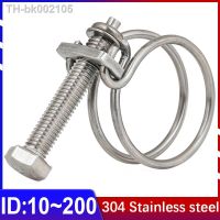 ▲♣ 304 Stainless Steel Wire Hoop Double Wire Throat Hoop Strong Clip Adjustment Fixed Upvc Hose Hoop Water Pipe Ventilation Pipe