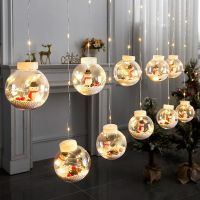 {Decwork}Xmas Decor DIY Christmas Ball Santa LED Curtain Light String ตกแต่งต้นคริสต์มาส Home Party ของขวัญปีใหม่ Navidad Decor