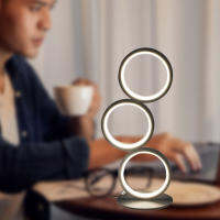 LED circle table lamp modern minimalist design curved with warm white light acrylic lighting living room bedroom decoration