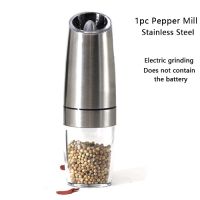 QTCF-Automatic Salt  Pepper Grinder Gravity Electric Spice Mill Adjustable Spices Grinder With Led Light Kitchen Device Kitchenware