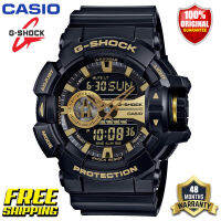 ต้นฉบับ G-Shock GA400 ผู้ชายกีฬานาฬิกาคู่แสดงเวลา 200 เมตรกันน้ำกันกระแทกเวลาโลก LED แสงอัตโนมัติรับประกัน 4 ปี GA-400GB-1A9 (ใหม่แท้)