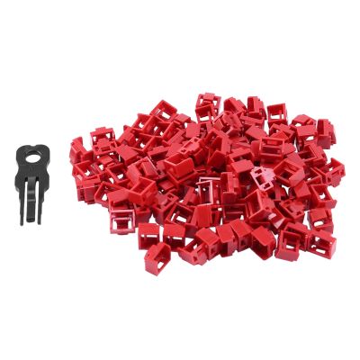 100Pcs RJ45 Port Ethernet LAN Hub Anti Dust Cover Plug Cap Blockout Protector with Proprietary Lock and Key