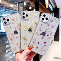 Dry Flower Transparent Phone Case For iphone 11 12 13 14 mini Pro Max XS X XR 7 8 plus SE 2020 Soft Shockproof Cases Cover