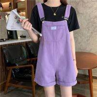 Overalls Female Students Korean Version Loose New Style Age-Reducing Slimmer Look Influencer Casual Wide-Leg Denim Shorts F