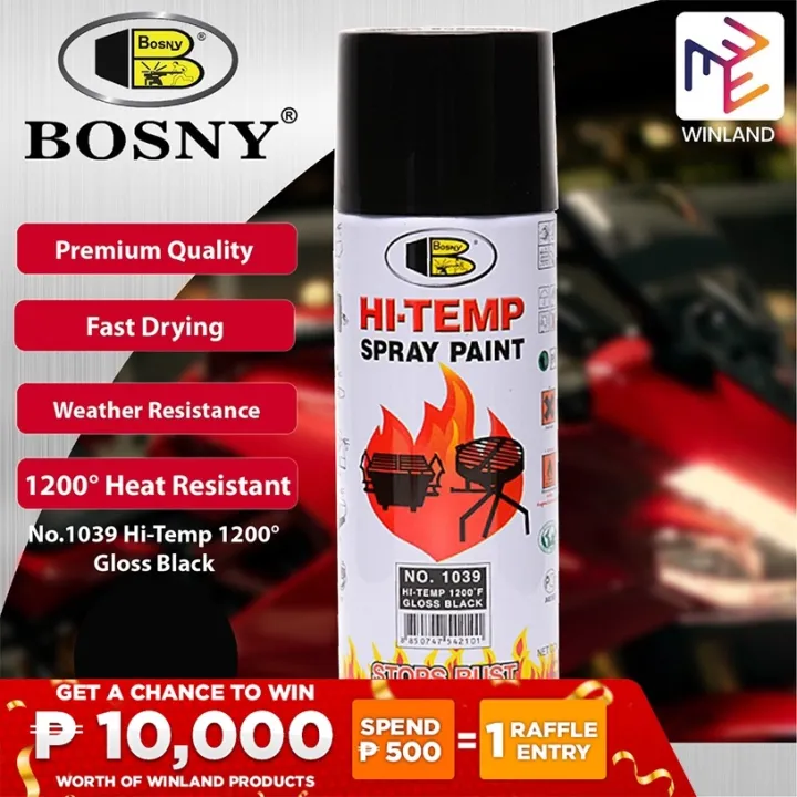 Bosny High Heat Hi Temp Resistant 1200°F Spray Paint No.1039 Gloss