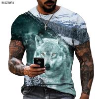 SpringSummer 2022 New Short-sleeved Animal World Arctic Wolf 3D Printed T-shirt Street Trend Super Large Size HD Pattern Top