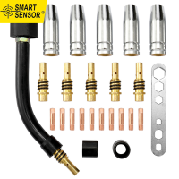 Smart Sensor 24ชิ้น/เซ็ต15AK ไฟฉาย Consumable ฝาครอบอิเล็กโทรดถ้วย Link ปลายเบ็ดตกปลาคอห่าน Bend สำหรับ MIG เครื่องเชื่อม