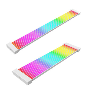 24 Pin RGB Cable Power Supply PSU Sleeved Extension Cable 24 Pin/3x8-pin ATX RGB Cable With Diffused Neon LED Strips Super Bright PC Internal Components Motherboard Accessories gifts