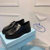 PRADAˉLoafers Thick-Soled British Vintage Shoes Leather Women