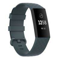 18มม. สีเงินหัวเข็มขัดมีสีสัน TPU สายสายนาฬิกาข้อมือสำหรับ Fitbit Charge 4/ชาร์จ3 SE ขนาด: L (สีกรมท่า) (ลดเอง)