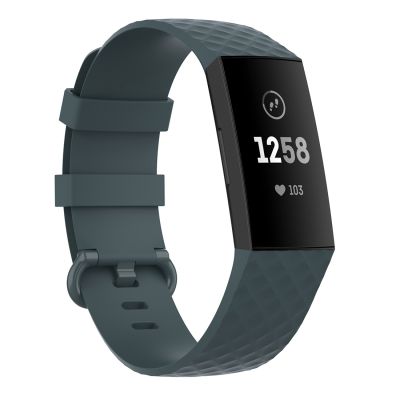18มม. สีเงินหัวเข็มขัดมีสีสัน TPU สายสายนาฬิกาข้อมือสำหรับ Fitbit Charge 4/ชาร์จ3 SE ขนาด: S (สีกรมท่า) (ลดเอง)