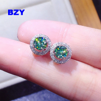 BZY Dainty สีเขียว CZ ต่างหูแฟชั่นหูอุปกรณ์เสริมสำหรับผู้หญิงสวมใส่ในชีวิตประจำวันค่ำพรรคหรูหราต่างหูเครื่องประดับชี้แจง