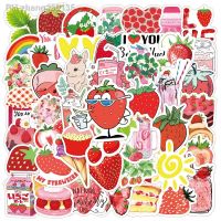 50pcs Cute Sweet Strawberry Stickers Notebook Scrapbooking Aesthetic Cartoon Sticker Ins Style Candy Vinyl Decals for Kids Girl