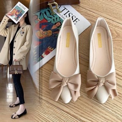 【CC】 Flats Ballet Shoes Female Office 2022 New  Loafers Flat Bow Pedal Beanie