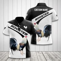 2023 NEW Style Custom Name Rooster Black And White Unisex Adult Polo Shirtsize：XS-6XLNew product