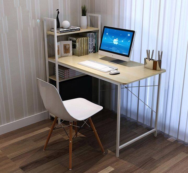 TAB-04 Computer Table with Shelves Office Table WFH Desk Maple | Lazada PH