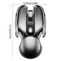 PX2 Metal 2 4G Rechargeable Wireless Mute 1600DPI Mouse 6 Buttons for PC Laptop Computer Gaming Office Home Waterproof Mouse