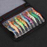 【hot】✴ Fishing Wood Shrimp Squid 10PCS 3.0 Eyes Hard Bait Wobbler Jig with