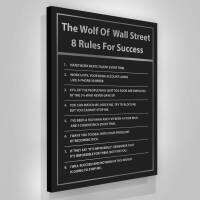 The Wolf Of Wall Street 8กฎเพื่อความสำเร็จสติ๊กเกอร์แปะผนัง1ชิ้นภายในกรอบหรือไร้กรอบ