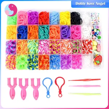 Rubber Bands DIY Weaving Tool Box Creative Set Elastic Silicone Bracelet Kit  Kids Toys for Children Girls Gift - Realistic Reborn Dolls for Sale
