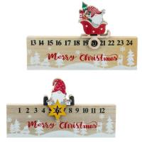 Christmas Calendar Countdown Ornament 24 Days Countdown Calendar Santa Claus Centerpieces Number Wooden Blocks for Home Office Decoration attractively