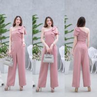 Maya-fashion เสื้อผ้าแฟชั่น Jumpsuit สีชมพู พร้อมส่ง