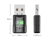 ตัวรับสัญญาณ ไวไฟ USB Wifi มีได้เวอร์ในตัว รับได้ทั้งความถี่ AC 2.4 GHz และ 5 GHz