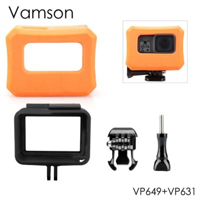 เคสป้องกันสำหรับ Go Pro ของ Vamson เคสสีส้มลายลูกลอยสำหรับ Gopro Hero 7 6 5สีดำ7สีเงินสีขาวซองกันน้ำอุปกรณ์เสริมกล้องถ่ายรูป