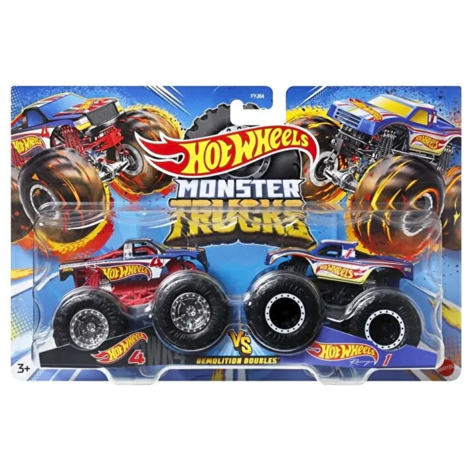 Carrinho Duplo Hot Wheels Monster Truck 1:64 Carbonator VS Bad Scoop - De  Coração Shop
