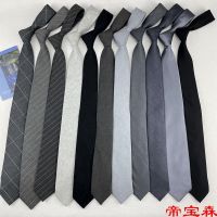 [COD] Dark and light gray black tie hand-made wool Korean version solid college British style casual free from tide