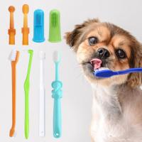 1 Set Pet Toothbrush Three-sided Design Dog Toothbrush Oral Care Dog Cat Toothbrush Pet Oral Cleaning Tool Set Pet Supplies Brushes  Combs