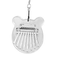 Mini Acrylic Kalimba Crystal Transparent 8-Tone Thumb Piano with Lanyard Thumb Piano Keyboard Musical Instrument