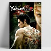 Nintendo PS4 PC Switch Games Yakuza Kiwami Poster Tin Painting Tin Sign Metal Sign Bar Pub Home Wall Decoration Vintage Metal Poster Mural Wall Hanging Wall Stickers D54（Only one size: 20cmX30cm）(Contact seller, free custom pattern)