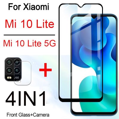 4-in-1 Camera + Tempered Glass For Xiaomi Mi 10 Lite 5G Protective Glass Screen Protector Glass On Xiaomi Mi 10 Lite Lens Film