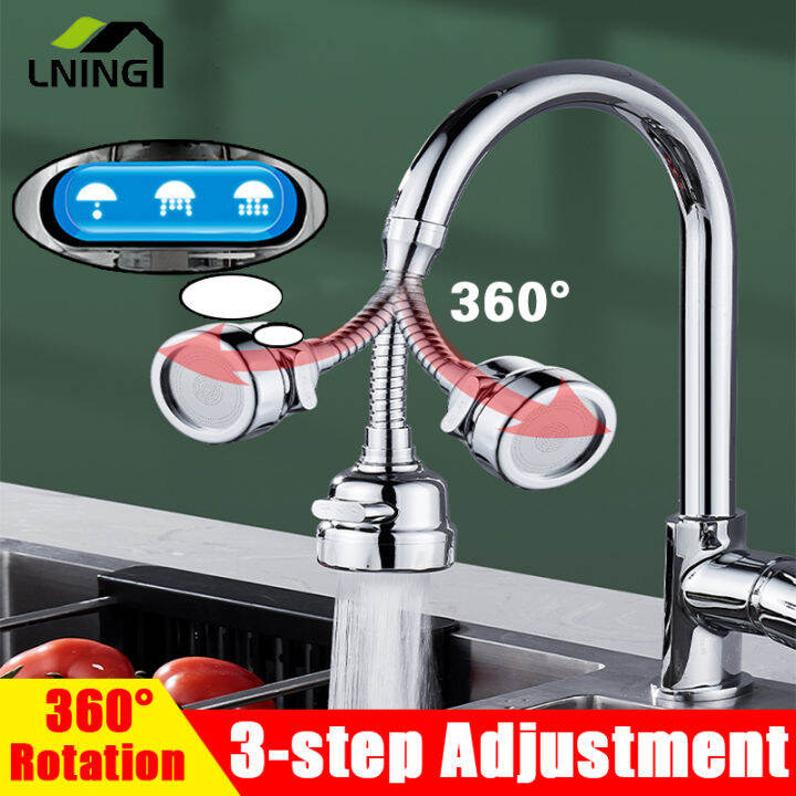 Dishwashing faucet, adjustable neck, adjustable water level, ceramic