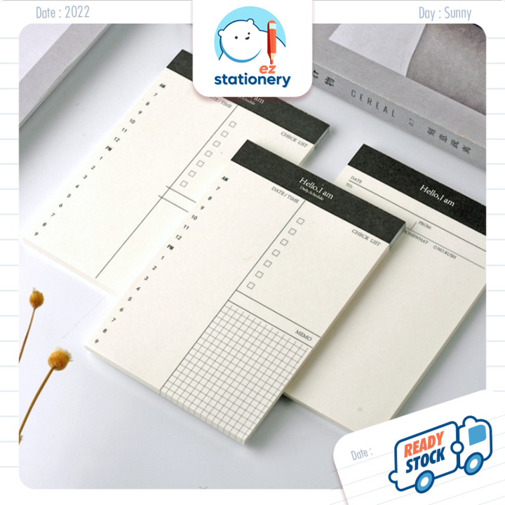🇲🇾 Ready Stock Minimalist Daily Schedule Planner Memo Pad 50 Sheets To