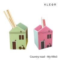 KlearObject country road my ville3 กล่องอะคริลิคใส่ปากกา กล่องใส่ดินสอ ที่ใส่เครื่องเขียนตั้งโต๊ะ อะคริลิครูปบ้าน ที่เก็บดินสอ ที่เก็บเครื่องเขียน