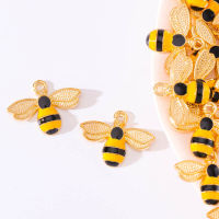 10pcs การ์ตูน VINTAGE Bee จี้เคลือบโลหะผสม Elegant Charm เครื่องประดับทำอุปกรณ์งานฝีมือ DIY คอ attache ต่างหูสร้อยข้อมือ set