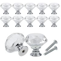 【CW】 10Pcs/Set 30mm Design Glass Knobs Cupboard Drawer Pull Cabinet Door Wardrobe Handles Hardware