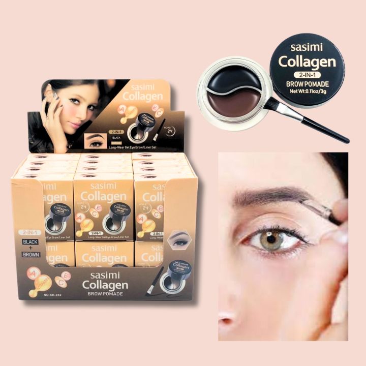 sasimi-collagen-brow-pomade-ซาสิมิ-คอลลาเจน-โบรว์-โพเมด-ซาสิมิ-มีสองสี-ในกล่องเดียว-ติดทนนาน-24ช-ม-ไม่ติดหมอน