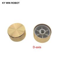 ❉☁ 1 pcs 25x13mm 6mm Shaft Hole Aluminum Alloy Potentiometer Knob Gold (D-axis)